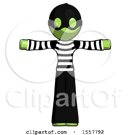 Green Thief Man T-Pose Arms up Standing by Leo Blanchette