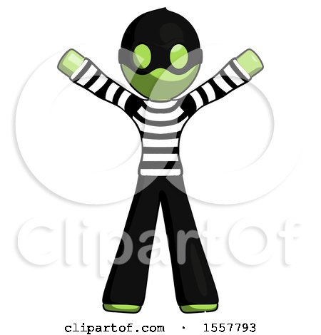 Green Thief Man Surprise Pose, Arms and Legs out by Leo Blanchette