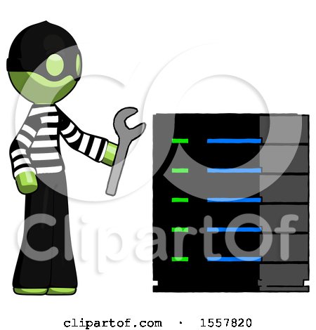 Green Thief Man Server Administrator Doing Repairs by Leo Blanchette