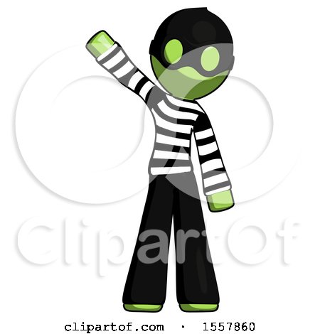 Green Thief Man Waving Emphatically with Right Arm by Leo Blanchette