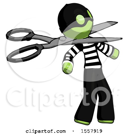 Green Thief Man Scissor Beheading Office Worker Execution by Leo Blanchette