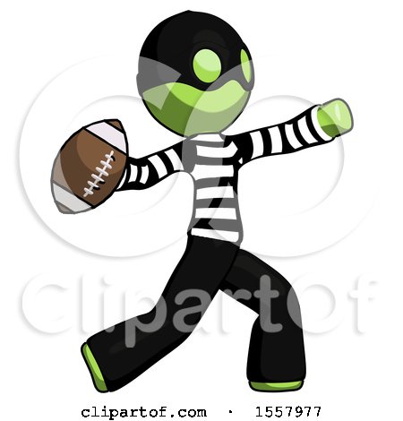 Green Thief Man Throwing Football by Leo Blanchette