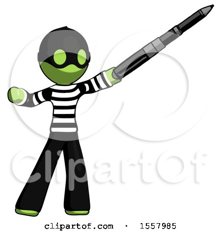 Green Thief Man Demonstrating That Indeed the Pen Is Mightier by Leo Blanchette