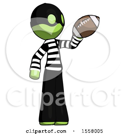 Green Thief Man Holding Football up by Leo Blanchette