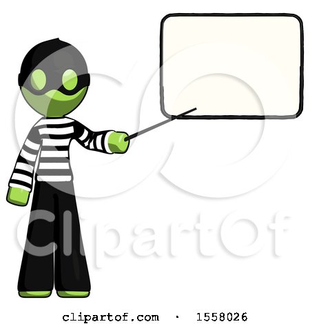 Green Thief Man Giving Presentation in Front of Dry-erase Board by Leo Blanchette