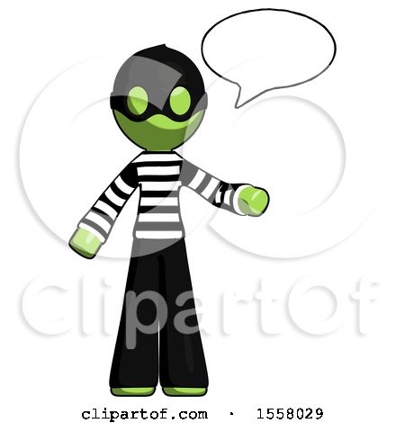 Green Thief Man with Word Bubble Talking Chat Icon by Leo Blanchette