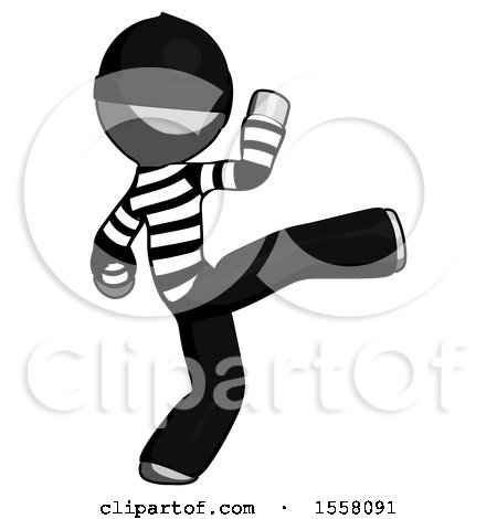 Gray Thief Man Kick Pose by Leo Blanchette