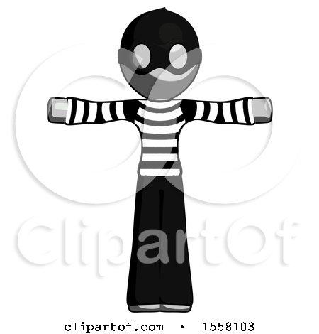 Gray Thief Man T-Pose Arms up Standing by Leo Blanchette