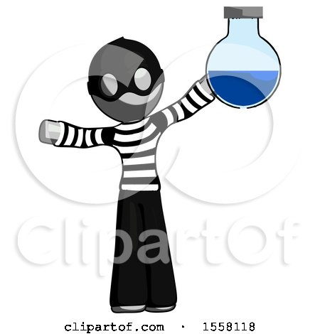 Gray Thief Man Holding Large Round Flask or Beaker by Leo Blanchette