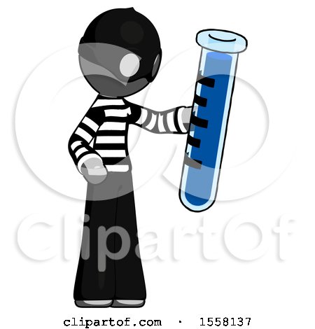 Gray Thief Man Holding Large Test Tube by Leo Blanchette