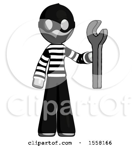 Gray Thief Man Holding Wrench Ready to Repair or Work by Leo Blanchette