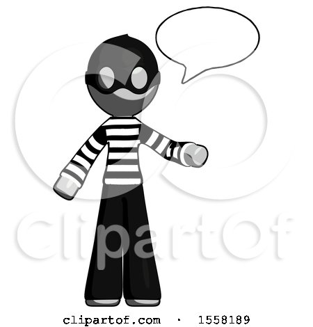 Gray Thief Man with Word Bubble Talking Chat Icon by Leo Blanchette