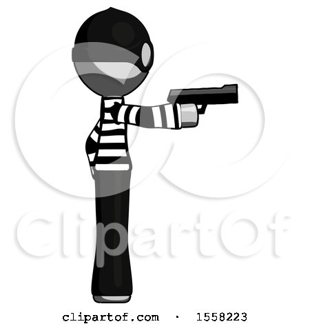 Gray Thief Man Firing a Handgun by Leo Blanchette