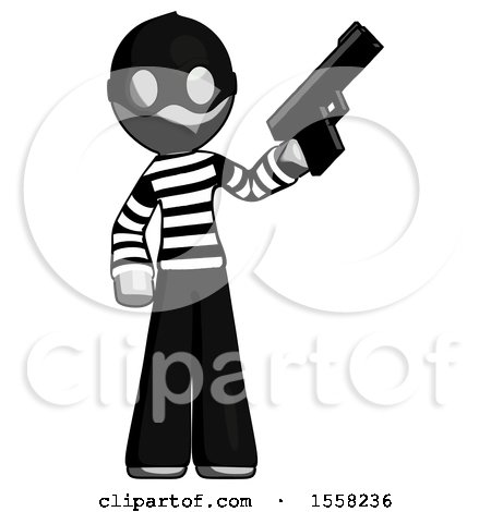 Gray Thief Man Holding Handgun by Leo Blanchette
