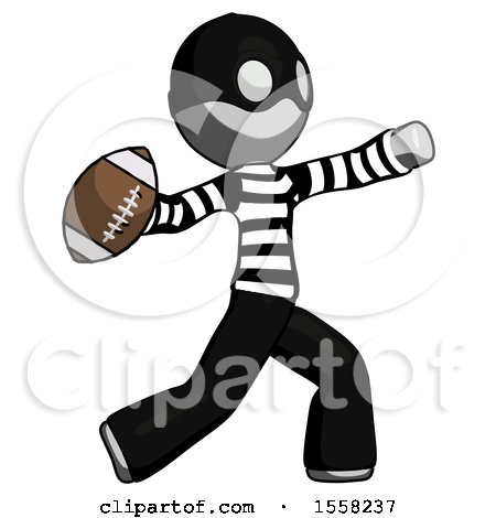 Gray Thief Man Throwing Football by Leo Blanchette