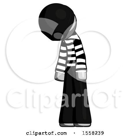 Gray Thief Man Depressed with Head down Turned Left by Leo Blanchette