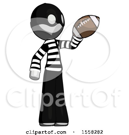 Gray Thief Man Holding Football up by Leo Blanchette