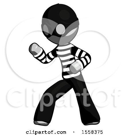 Gray Thief Man Martial Arts Defense Pose Left by Leo Blanchette
