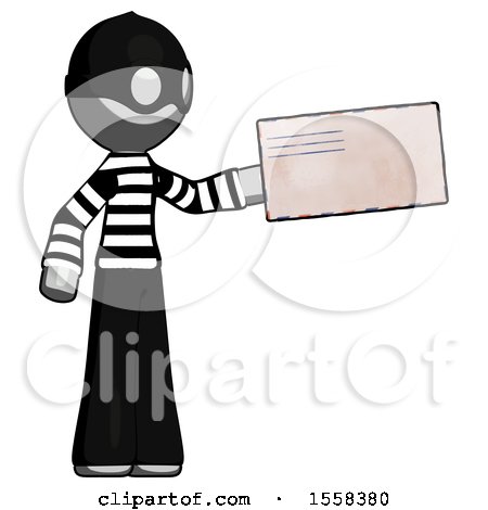 Gray Thief Man Holding Large Envelope by Leo Blanchette