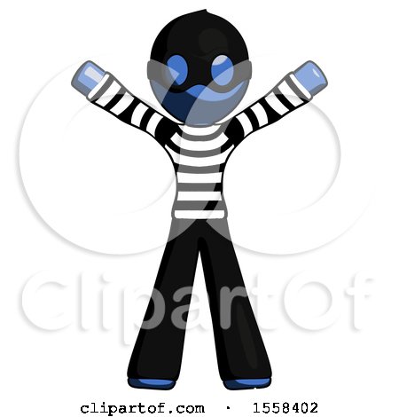 Blue Thief Man Surprise Pose, Arms and Legs out by Leo Blanchette