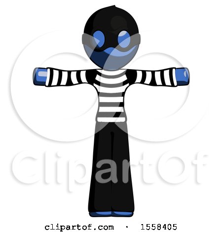 Blue Thief Man T-Pose Arms up Standing by Leo Blanchette