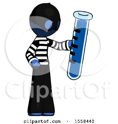 Blue Thief Man Holding Large Test Tube by Leo Blanchette