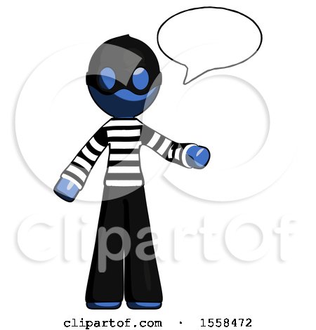 Blue Thief Man with Word Bubble Talking Chat Icon by Leo Blanchette