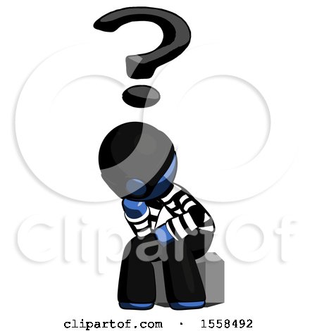 Blue Thief Man Thinker Question Mark Concept by Leo Blanchette