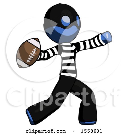 Blue Thief Man Throwing Football by Leo Blanchette