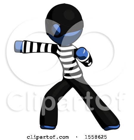 Blue Thief Man Martial Arts Punch Left by Leo Blanchette