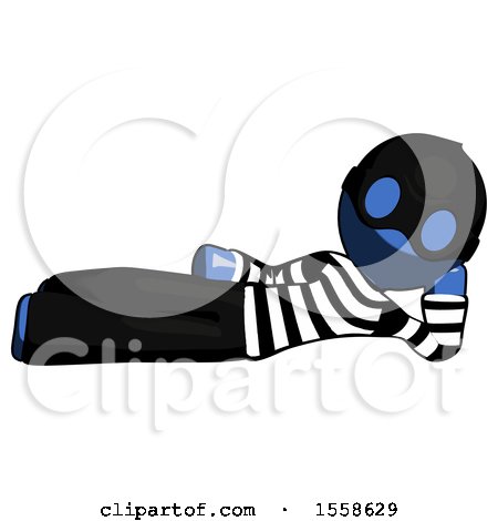 Blue Thief Man Reclined on Side by Leo Blanchette