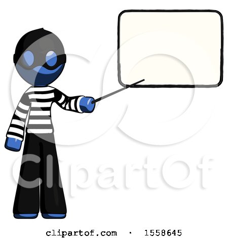 Blue Thief Man Giving Presentation in Front of Dry-erase Board by Leo Blanchette