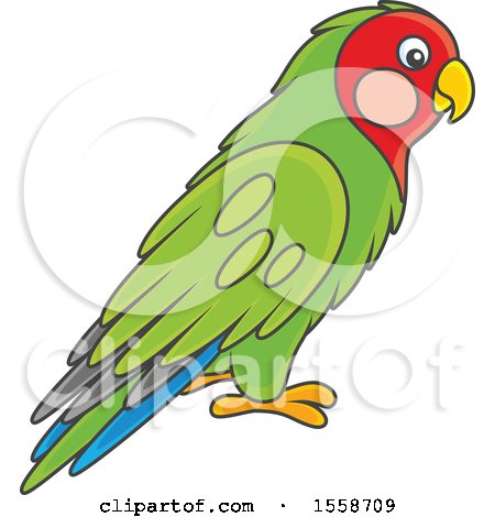 Clipart of a Green Lovebird - Royalty Free Vector Illustration by Alex Bannykh