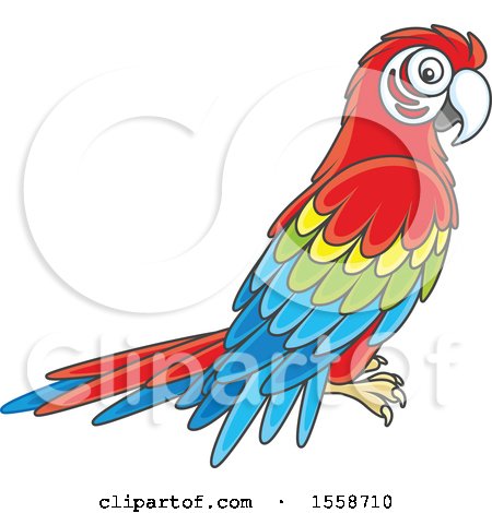 Clipart of a Scarlet Macaw Parrot - Royalty Free Vector Illustration by Alex Bannykh