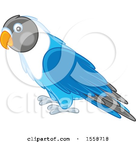 Clipart of a Blue Lovebird - Royalty Free Vector Illustration by Alex Bannykh