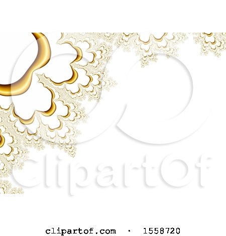 Clipart of a White and Gold Fractal Background - Royalty Free Illustration by dero