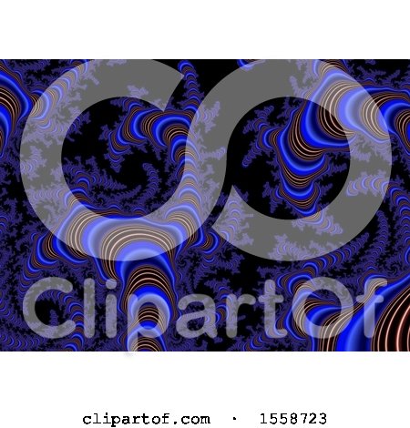Clipart of a Blue Fractal Background - Royalty Free Illustration by dero