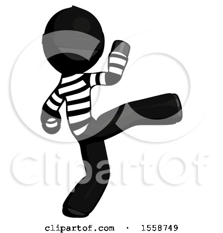 Black Thief Man Kick Pose by Leo Blanchette