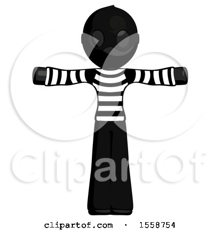 Black Thief Man T-Pose Arms up Standing by Leo Blanchette