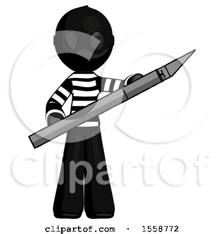 Black Thief Man Holding Large Scalpel by Leo Blanchette
