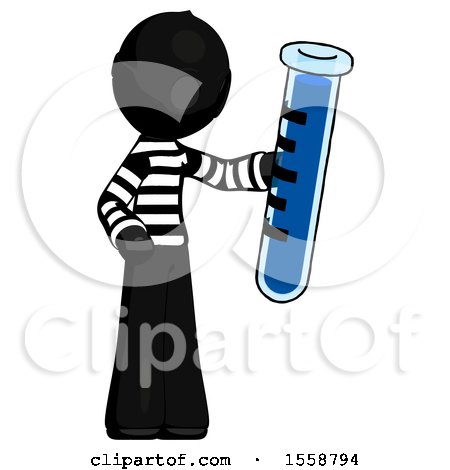 Black Thief Man Holding Large Test Tube by Leo Blanchette