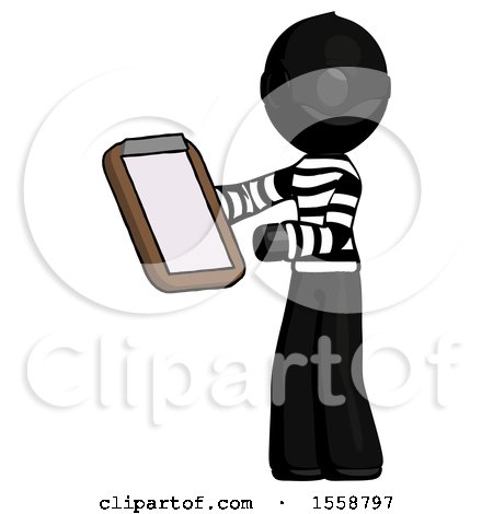 Black Thief Man Reviewing Stuff on Clipboard by Leo Blanchette