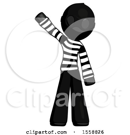 Black Thief Man Waving Emphatically with Right Arm by Leo Blanchette