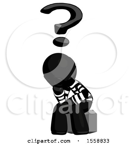 Black Thief Man Thinker Question Mark Concept by Leo Blanchette