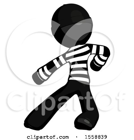 Black Thief Man Karate Defense Pose Left by Leo Blanchette