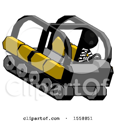 Black Thief Man Driving Amphibious Tracked Vehicle Top Angle View by Leo Blanchette