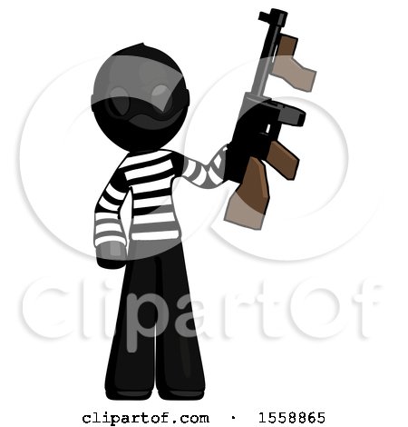 Black Thief Man Holding Tommygun by Leo Blanchette