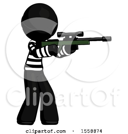 Black Thief Man Shooting Sniper Rifle by Leo Blanchette
