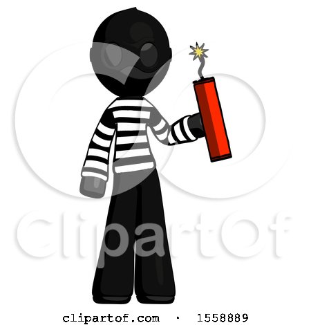 Black Thief Man Holding Dynamite with Fuse Lit by Leo Blanchette