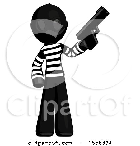 Black Thief Man Holding Handgun by Leo Blanchette